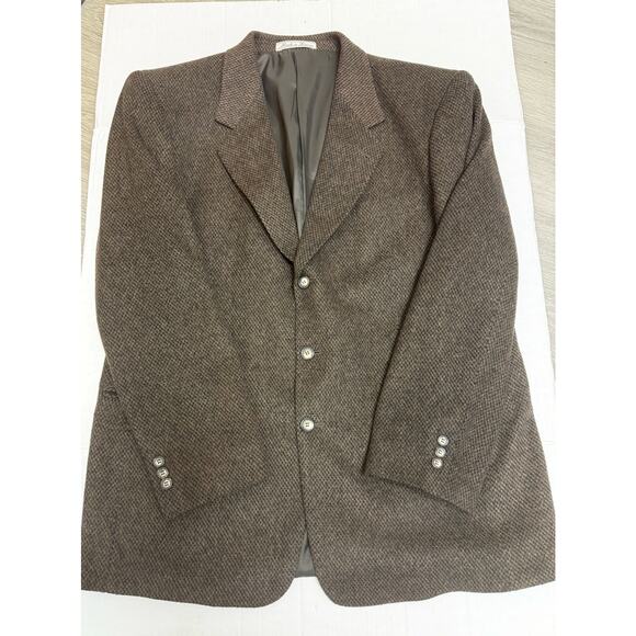 Tom Tailor Men's Sport Coat Jacket Size 44L Cashmere Blend Dark Brown - Picture 3 of 11